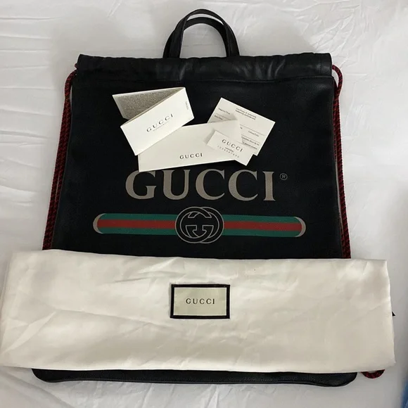 Gucci Black Drawstring bag - Picture 3 of 12